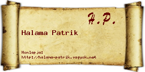Halama Patrik névjegykártya